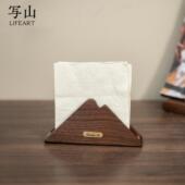饰抽纸盒立式 纸巾盒意式 轻奢餐巾纸盒艺术感实木可定制桌面台面装