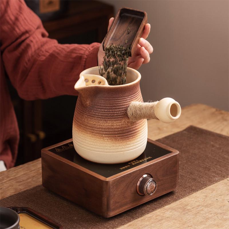 电陶炉煮茶器可干烧粗陶罐罐茶壶烤奶茶泡茶壶围炉煮茶炉茶具套装
