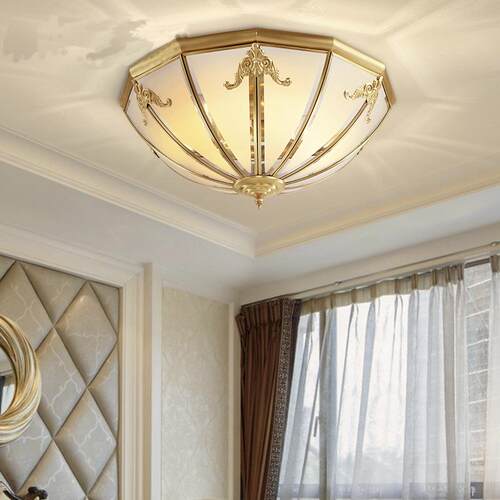 欧式全铜吸顶灯入户灯简约现代卧室玄关阳台灯美式走廊过道衣帽间