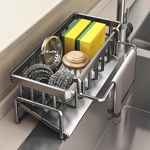 Kitchen Storage Rack Drain Rack Cloth Organizer Faucet Veget