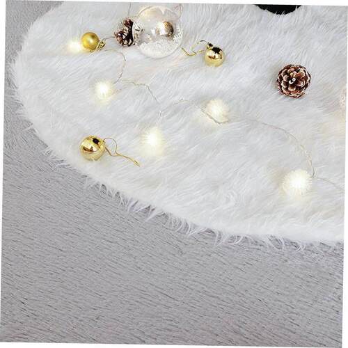 White plush Christmas tree skirt Christmas decorations Chris