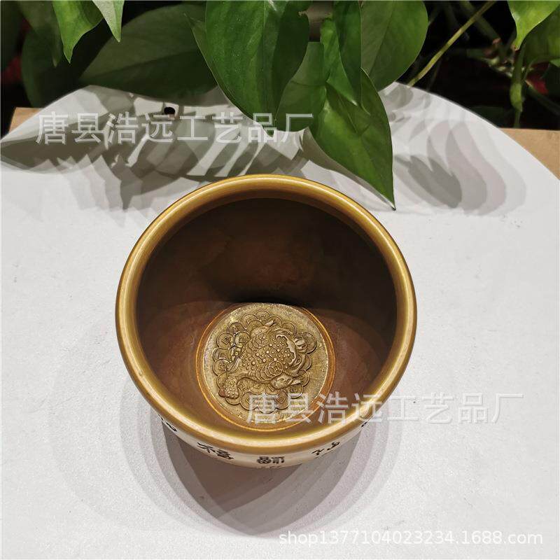 紫铜百福缸雕塑图片 双龙锻铜浮雕大缸 户外景观铁缸铸造厂