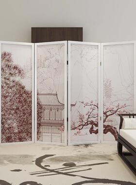 花新中可式古韵折叠屏风隔断客厅移动入户遮挡Z4店酒茶室装饰梅折