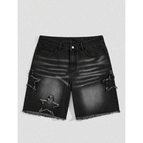 O 44550 Patch Denim Shorts 补丁牛仔短裤跨境速卖通