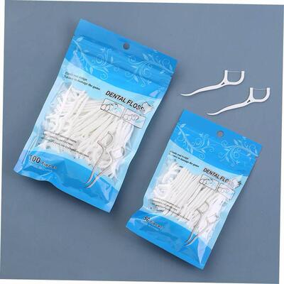 50/100pcs Dental Floss Flosser Picks Toothpicks Teeth Stick