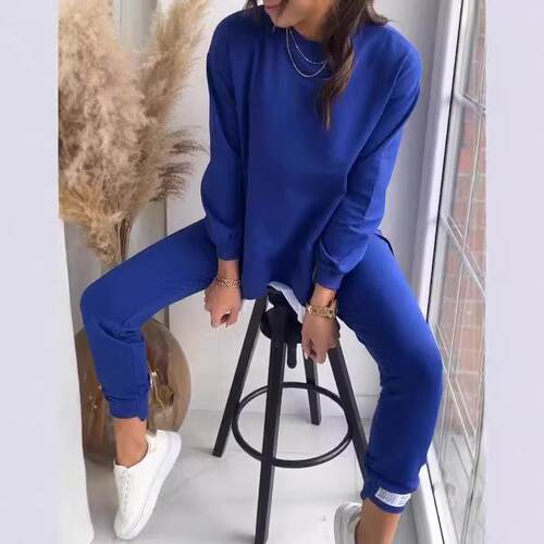 Autumn Winter Casual Loose Sweatshirt Long Pants Two Piece