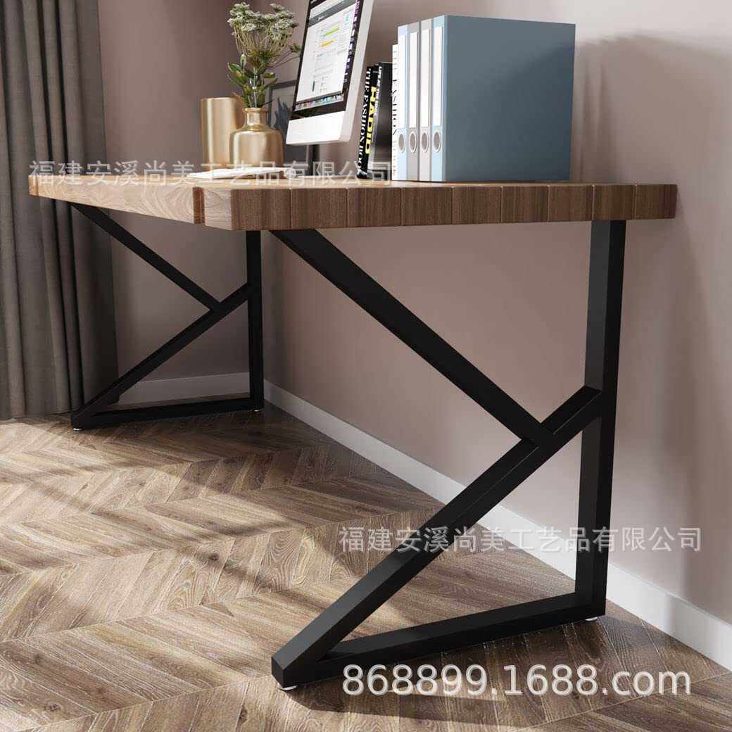 铁艺K 型金属桌腿重型腿工业台腿黑色，无木板