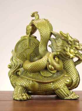 铜杨记玄武铜金钱玄铜AL687182武四大神兽玄武家居办公室铜摆玄武