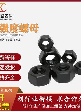 高强度六角螺母81012级细扣细牙反牙热镀锌螺母加厚法兰螺母