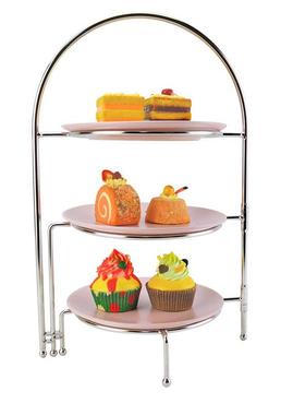 直三层不锈可旋转蛋销糕架西F00514餐厅果下午茶点钢心架盘蛋糕盘