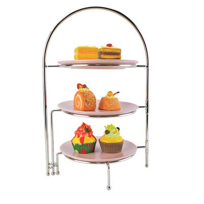直三层不锈可旋转蛋销糕架西F00514餐厅果下午茶点钢心架盘蛋糕盘