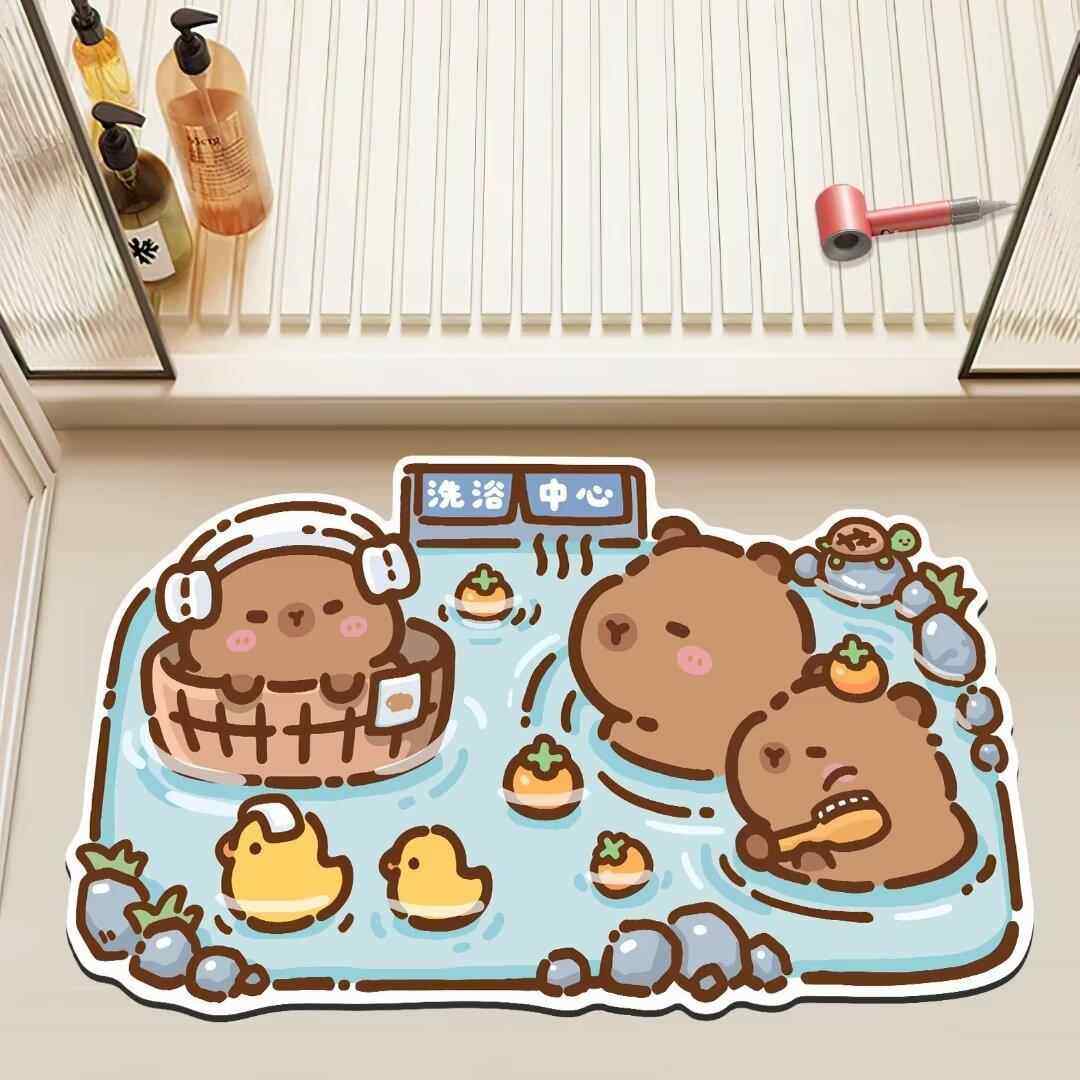 卡通卫生间地垫浴室门口吸水垫家用洗手间厕所硅藻泥防滑垫子可爱,个性定制/设计服务/DIY,地毯/地垫定制,淘宝优惠券,粉丝福利购,淘宝优惠卷