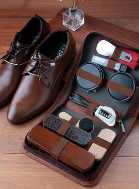 Horse Hair Brush Leather Shoe Polish Cleaning Care Kit bag