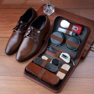 Horse Hair Brush Leather Shoe Polish Cleaning Care Kit bag