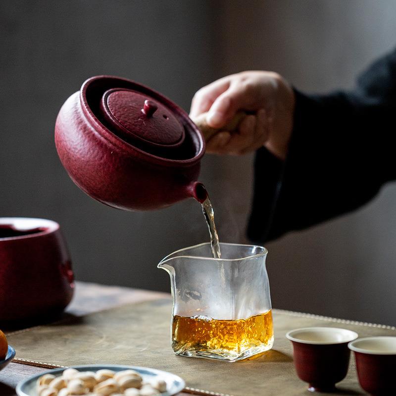中式围炉煮茶室内烤火炉侧把茶壶泡茶烧水温茶器套装户外酒精茶炉