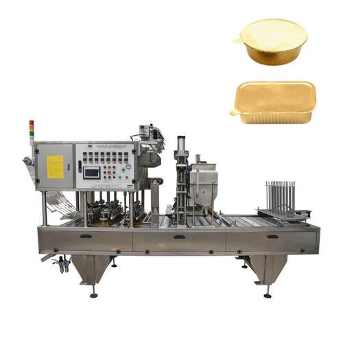 全自动杯盒灌装机龟苓膏豆腐花自动灌装封杯机果冻灌装封膜机