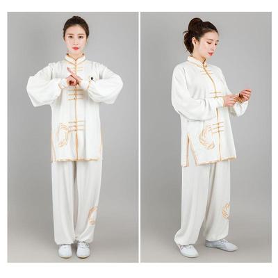 高档极太服女春夏长练功服星光麻绣花太极武拳术表演服短袖团体表