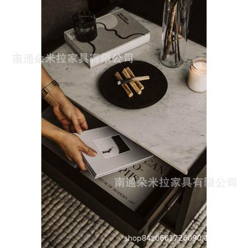 RH美式复古床头柜卧室床头柜装饰柜高端装饰柜简约储物柜