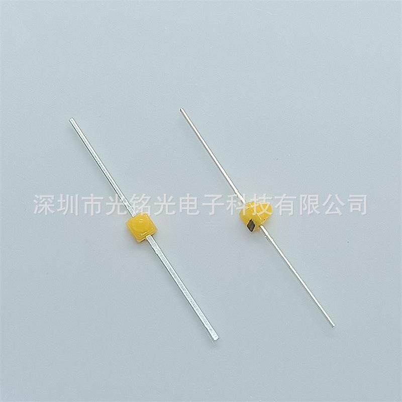 工厂供应 小蝴蝶暖白一字型长脚 暖白光长脚贴片 直插暖白LED灯珠