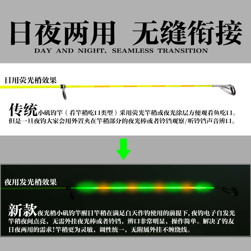 夜光软尾小矶竿矶钓竿碳素大导环重庆小爆炸短节远投滑漂灵敏海杆