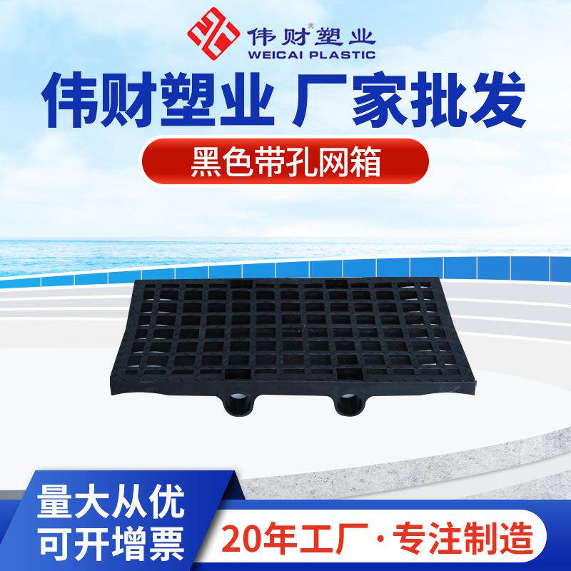 供应方形养殖设备黑色带孔塑料养殖网箱踏板海上休闲娱乐设施