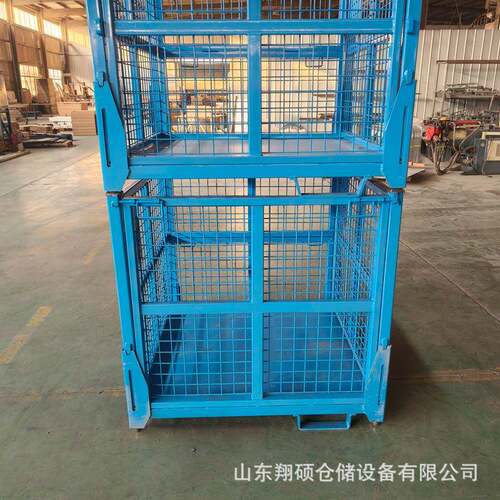 金属周转箱加固设计九宫格结构强承重框式物料箱零部件转运铁皮箱