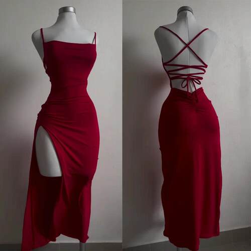 Slips, slit dresses, back straps, backless summer party