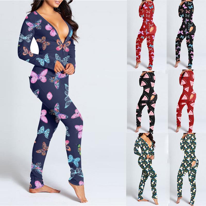 Bodysuit Long Sleeve V-Neck Patched Sexy Bodysuit