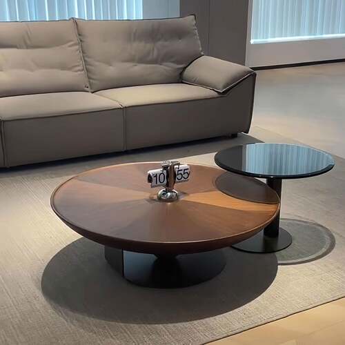 奢极简圆形VSQ飞碟茶几小型现代客厅茶几计师意式轻中式户设古风