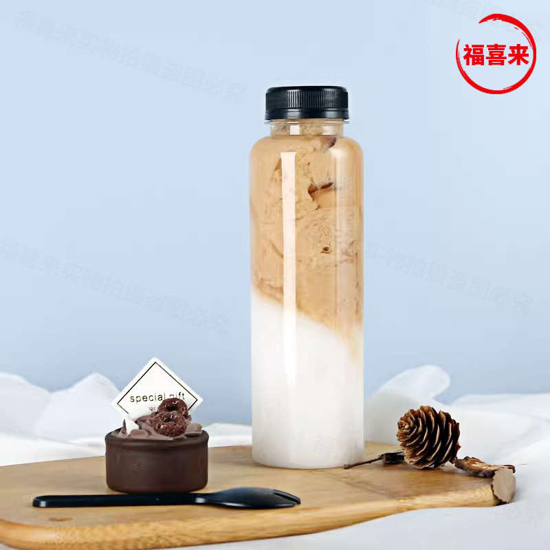 奶茶瓶子一次性带盖大口食品级商用塑料海底椰膏果汁豆浆饮料空瓶