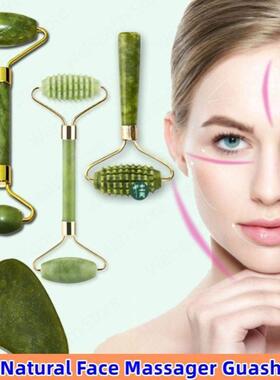 Natural Face Massager Guasha Jade Roller Scraper Facial Skin
