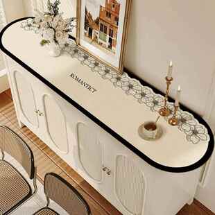 椭圆形电视柜桌垫圆角弧形皮革防水防油长条餐柜鞋柜垫台面保护