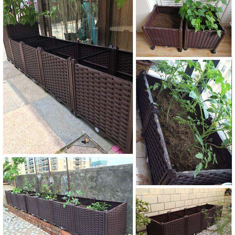 家庭阳台种植箱自由组合多层塑料花箱种菜花盆园艺花箱工厂