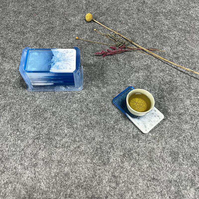 厂家 现代个性创意风格方形树脂杯垫 防滑时尚简约茶具杯垫