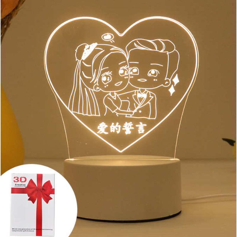 创意卡通氛围3D小夜灯节日儿童礼物卧室床头灯led台灯礼品批发