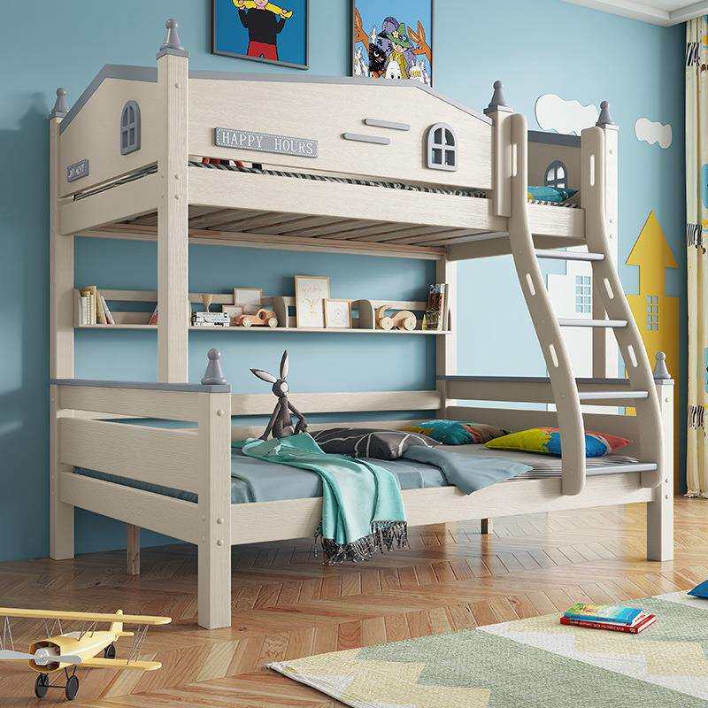 全实木成人儿童子母床现代简约小户型双人床家用两层上下铺高低床