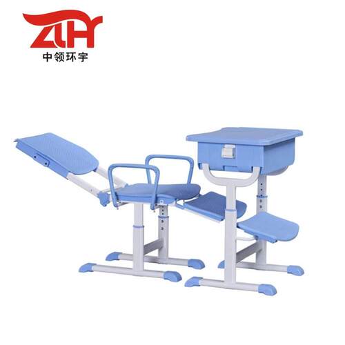 中小初中学生午休折叠课桌椅可手摇升降平躺带储物箱班便携午休