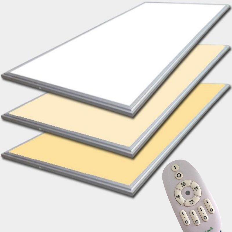 智能双色2.4G遥控调光调色温36w超薄无频闪led面板灯平板灯格栅灯