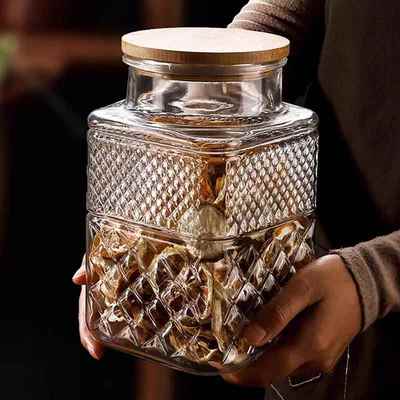 蔻洛希玻璃密封罐厨房陈皮储物罐茶叶罐大号泡菜坛零食收纳罐