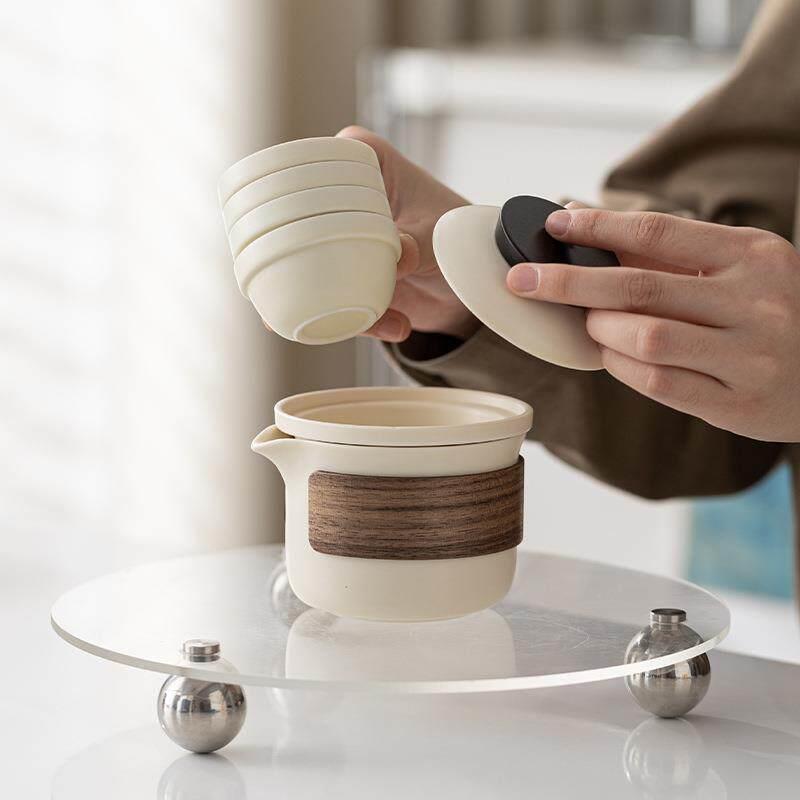陶瓷便携式旅行功夫茶具小套装户外露营快客杯泡茶壶茶杯商务送礼
