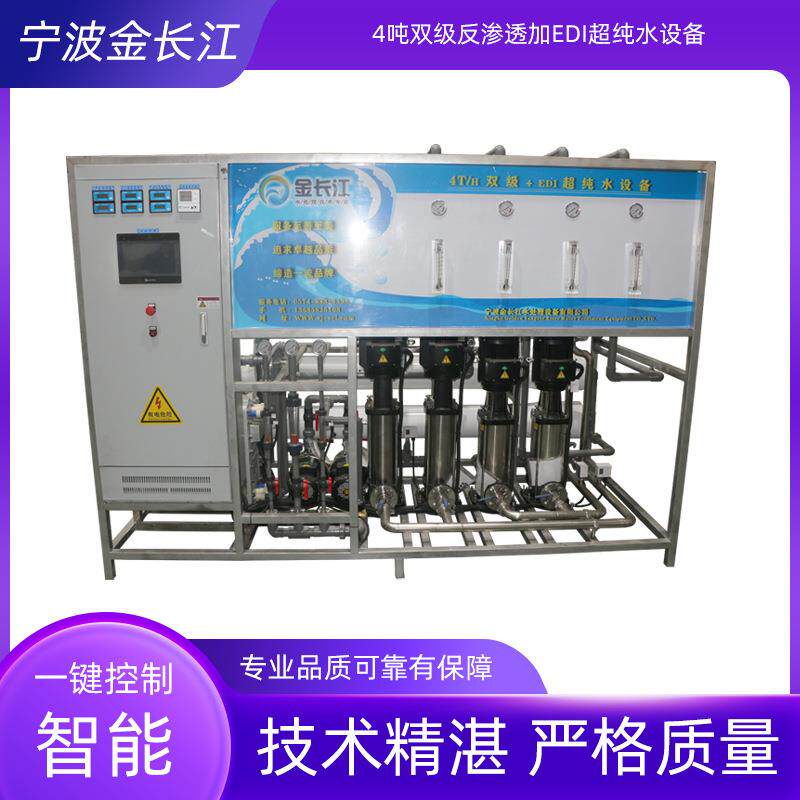 4吨双级反渗透加EDI超纯水加抛光柱纯水水处理系统直饮水设备