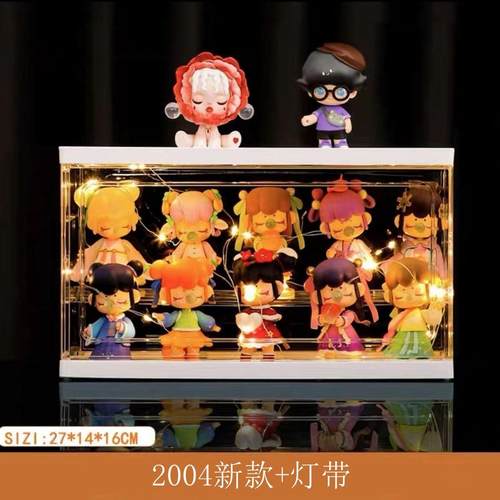 收纳展示泡泡玛特公仔摆放透明桶