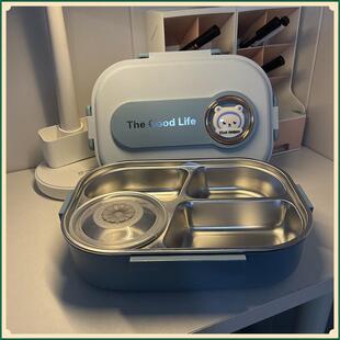 不锈钢保温饭盒小学生儿童分格餐盘学生便当盒餐盒上班族饭盒