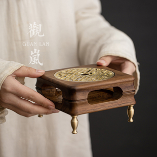 黑胡桃木温茶炉花茶壶蜡烛加热烤茶炉家用酒店保温煮茶器暖茶炉子