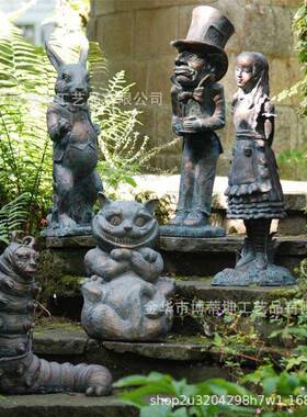 爱丽丝梦游仙境帽匠花园庭院树脂雕像摆件工艺品 跨境家居装饰品