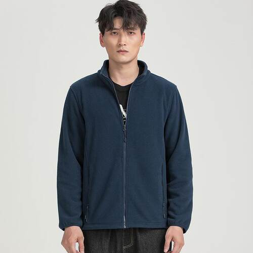 新款直销抓绒衣男加厚保暖20g复合摇粒绒外套口袋拉链立领开衫户