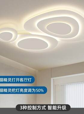 毅向灯具大气客厅灯北欧网红极简吸顶灯卧室全屋套餐组合智能控制
