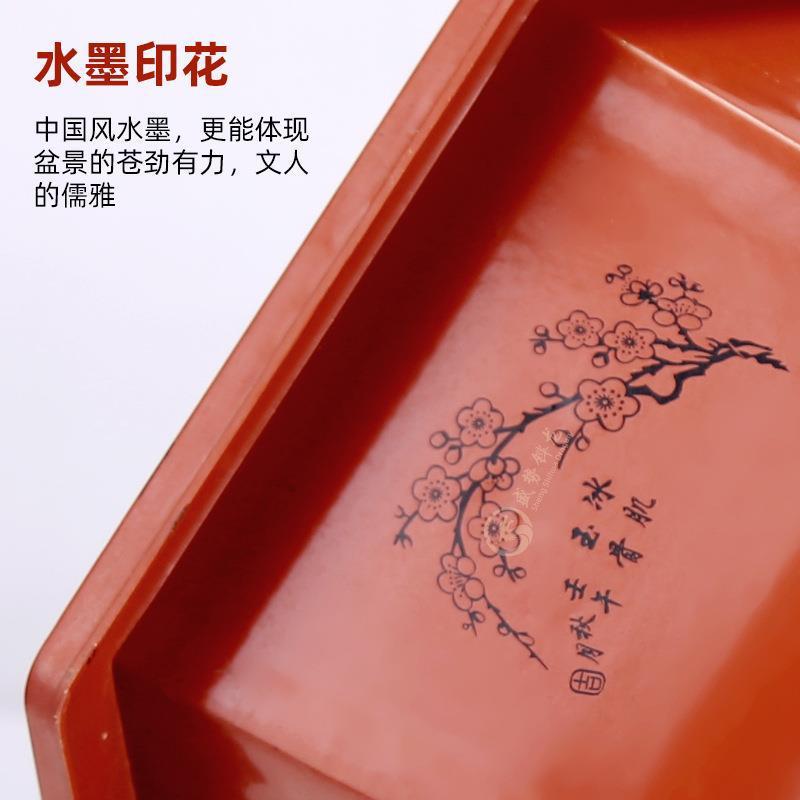 六角盆景盆印花防陶瓷加厚大号种花种菜花盘塑料花盆