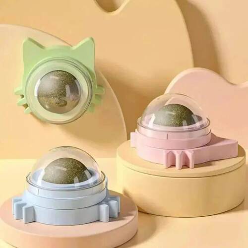 Catnip Ball Toys 1 Pieces Wall Mount Rotatable Cat Sugar Lic
