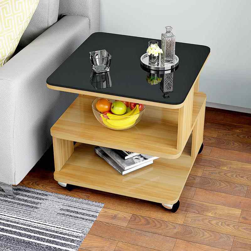 约圆角见详情简现代沙发边客角几几钢化玻璃小茶几卧室厅移动小茶